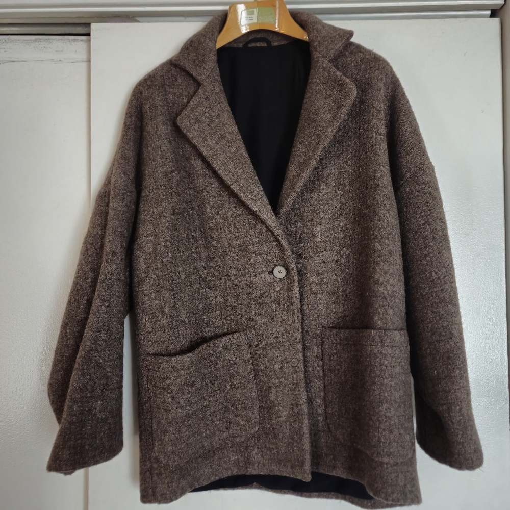 Liz Alig Portuguese Wool Piper Coat Brown Wool Custom size Large